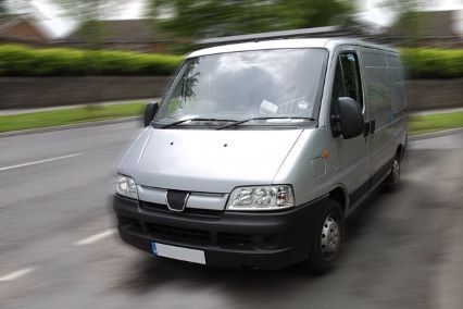 Van on roadway