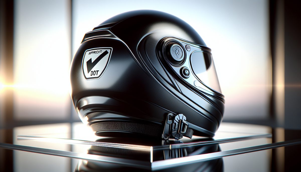 Motorcycle helmet with DOT approval label