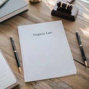 Paper with "Virginia Law" written at the top.