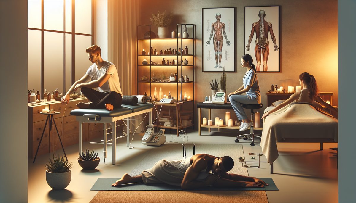 Illustration of non-invasive chronic pain treatment options
