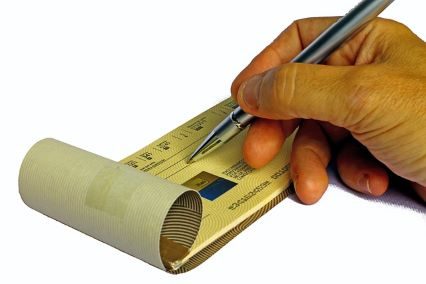 writing a check