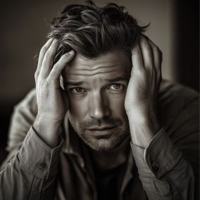 man who is anxious because of PTSD