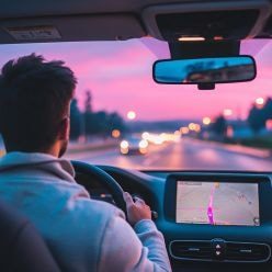 Distracted driver operating a car