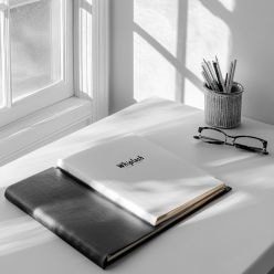 Folder on table with Whiplash written on the front