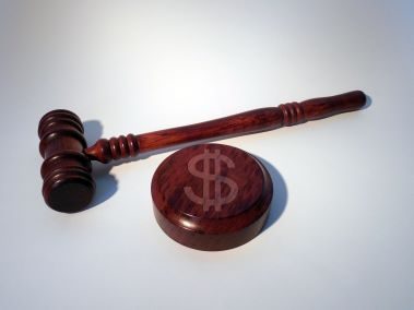 gavel, dollar sign