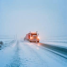 Tractor trailer snow