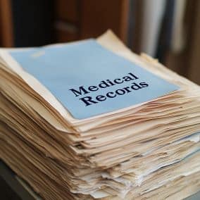 stack of medical records