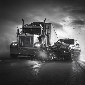collision between a tractor trailer and car